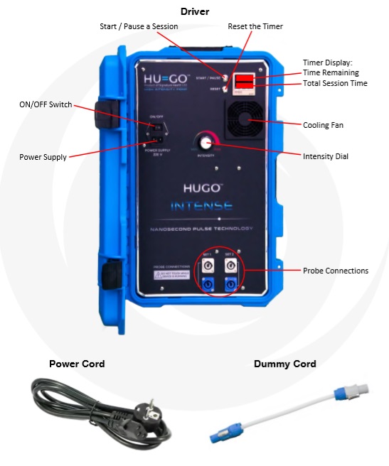 Hugo Intense PEMF Device with all controls labeled