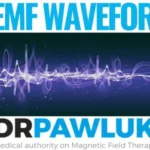 Flyer that states "PEMF Waveform. Dr. Pawluk. Medical Authority on Magnetic Field Therapy".