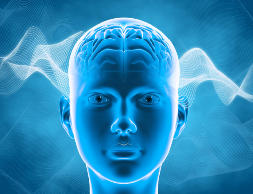 CGI of human brain waves