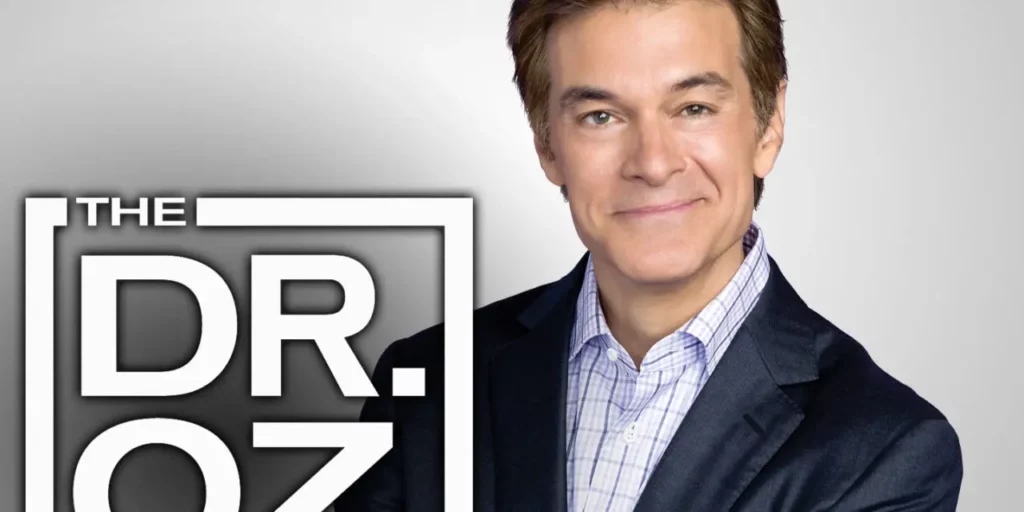 Dr. Oz and the logo for his show, "The Dr. Oz Show"